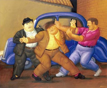 Fernando Botero Painting - secuestro express Fernando Botero